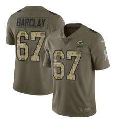 Men's Nike Green Bay Packers #67 Don Barclay Limited Olive/Camo 2017 Salute to Service NFL Jersey