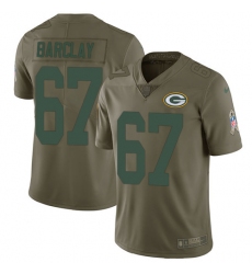 Youth Nike Green Bay Packers #67 Don Barclay Limited Olive 2017 Salute to Service NFL Jersey