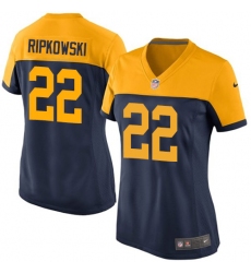 Women's Nike Green Bay Packers #22 Aaron Ripkowski Game Navy Blue Alternate NFL Jersey