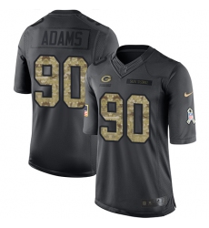 Men's Nike Green Bay Packers #90 Montravius Adams Limited Black 2016 Salute to Service NFL Jersey
