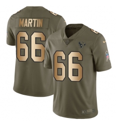 Youth Nike Houston Texans #66 Nick Martin Limited Olive/Gold 2017 Salute to Service NFL Jersey