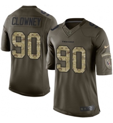 Men's Nike Houston Texans #90 Jadeveon Clowney Elite Green Salute to Service NFL Jersey