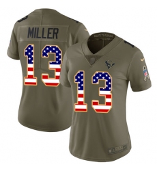 Women's Nike Houston Texans #13 Braxton Miller Limited Olive/USA Flag 2017 Salute to Service NFL Jersey