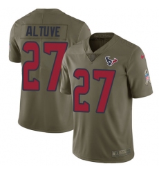 Men's Nike Houston Texans #27 Jose Altuve Limited Olive 2017 Salute to Service NFL Jersey