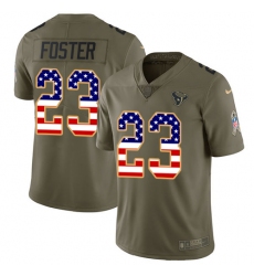 Men's Nike Houston Texans #23 Arian Foster Limited Olive/USA Flag 2017 Salute to Service NFL Jersey
