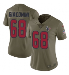 Women's Nike Houston Texans #68 Breno Giacomini Limited Olive 2017 Salute to Service NFL Jersey
