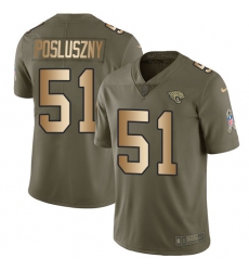 Men's Nike Jacksonville Jaguars #51 Paul Posluszny Limited Olive/Gold 2017 Salute to Service NFL Jersey