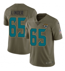 Men's Nike Jacksonville Jaguars #65 Brandon Linder Limited Olive 2017 Salute to Service NFL Jersey