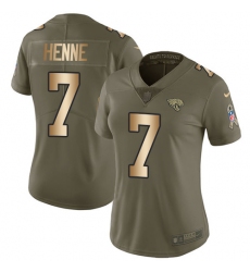 Women's Nike Jacksonville Jaguars #7 Chad Henne Limited Olive/Gold 2017 Salute to Service NFL Jersey