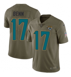 Youth Nike Jacksonville Jaguars #17 Arrelious Benn Limited Olive 2017 Salute to Service NFL Jersey