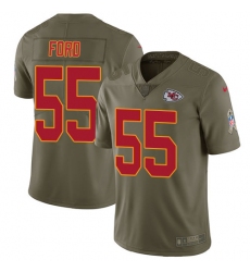 Youth Nike Kansas City Chiefs #55 Dee Ford Limited Olive 2017 Salute to Service NFL Jersey