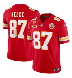 Men's Kansas City Chiefs #87 Travis Kelce Red 2024 F.U.S.E. With NKH And 4-star C Vapor Untouchable Limited Football Stitched Jersey