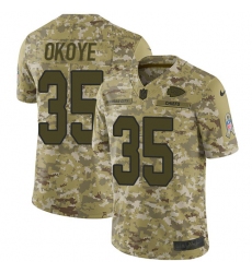Men's Nike Kansas City Chiefs #35 Christian Okoye Limited Camo 2018 Salute to Service NFL Jersey